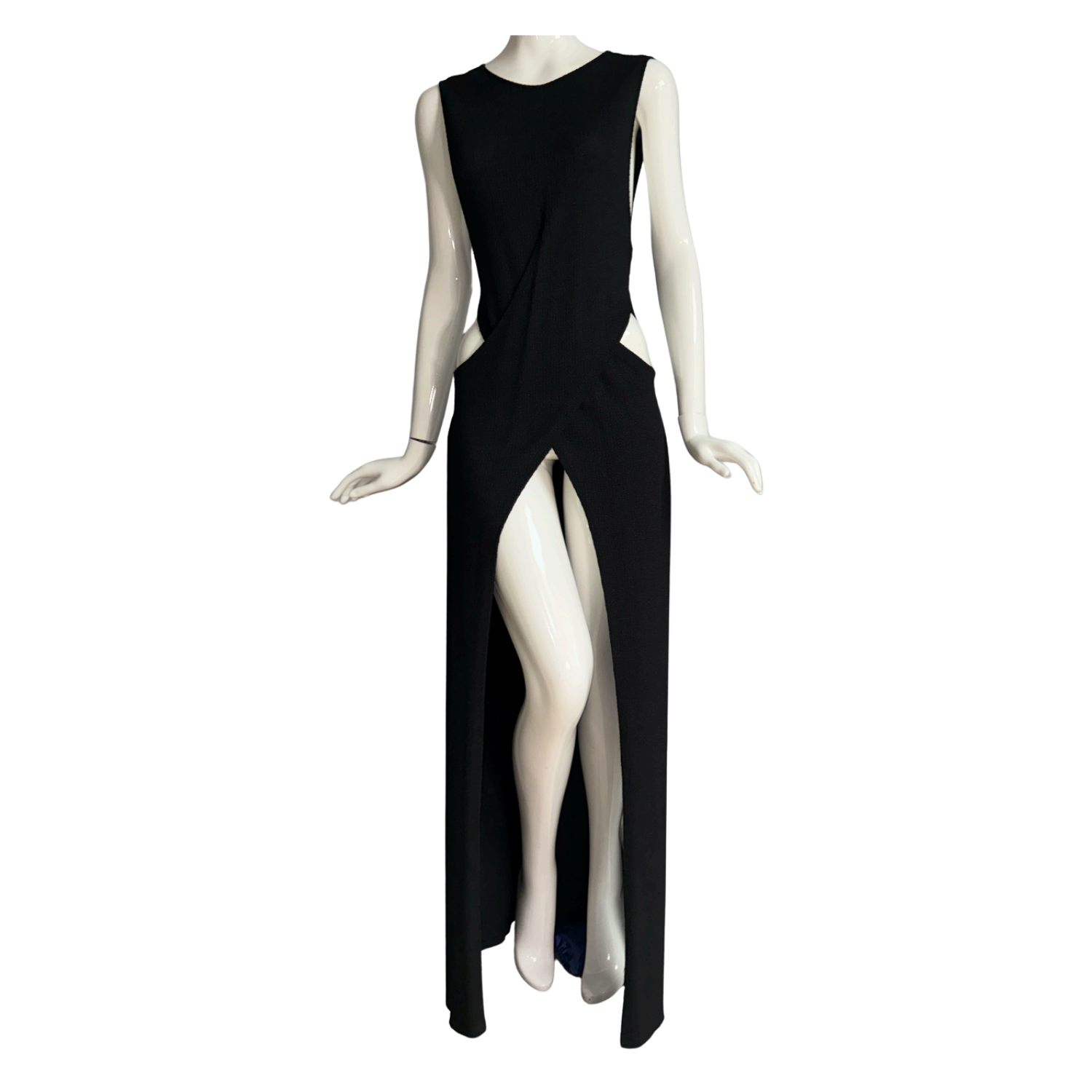 Satore Ferreira Black Front Slit Maxi Dress