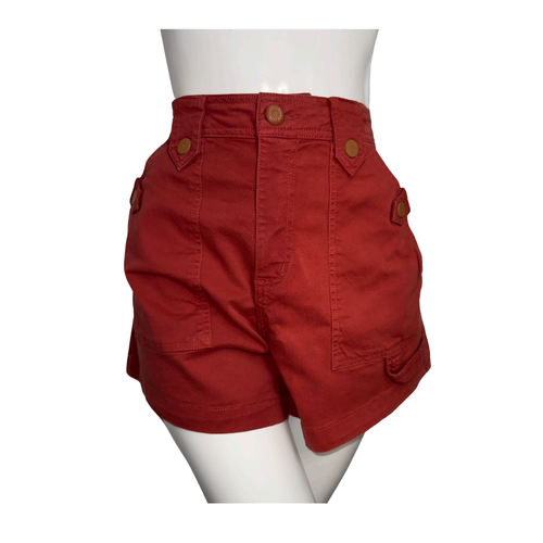 Morena Rosa Button Detail Twill Shorts