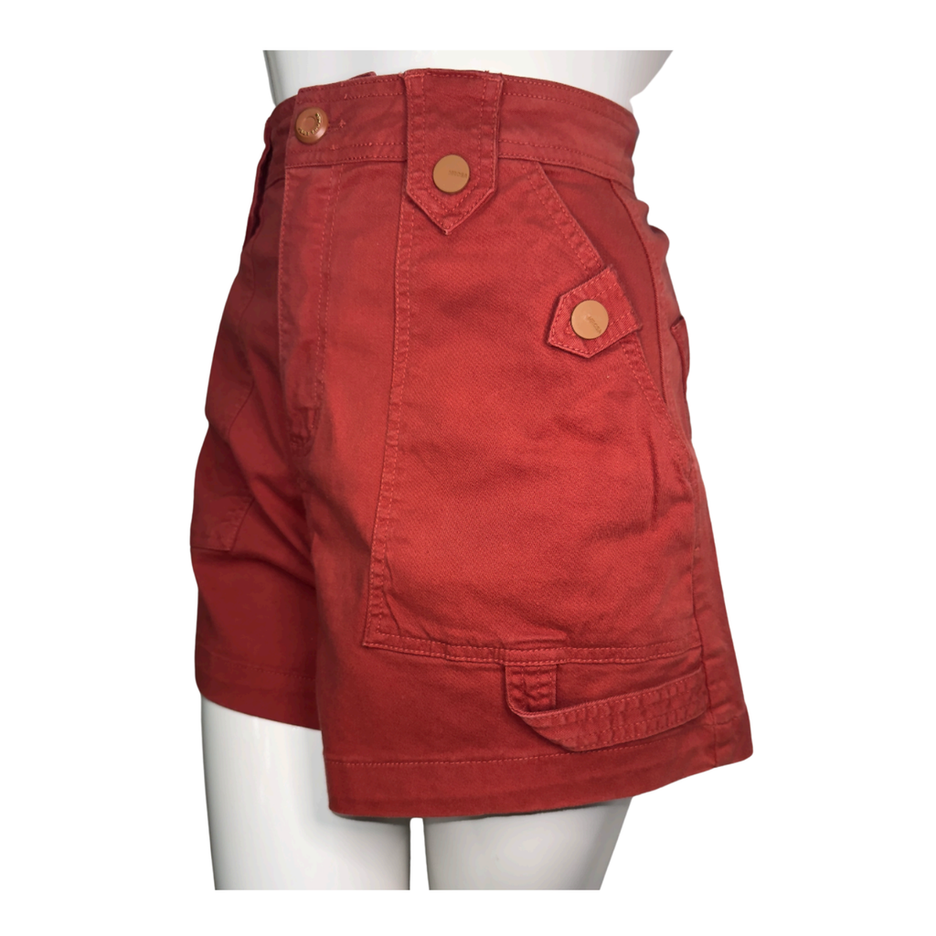 Morena Rosa Button Detail Twill Shorts