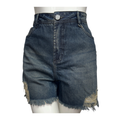 Black Suede Side Stripe Denim Shorts