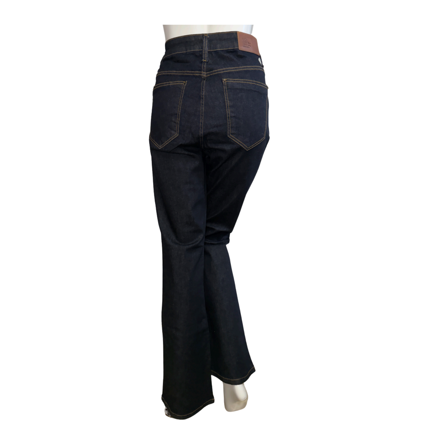 Contra Sensura Dark Blue Flare Jeans with Button Waist Detail