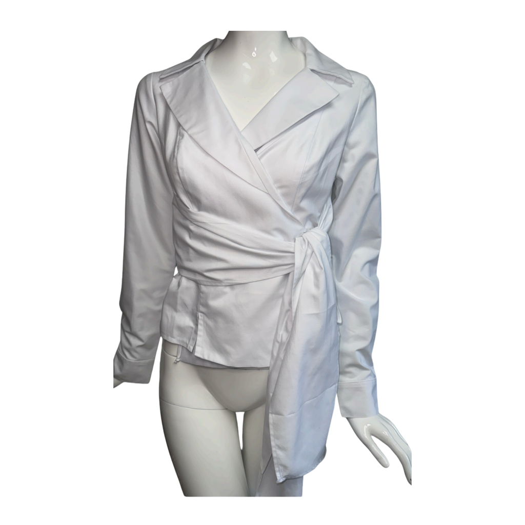 Helena White Side Bow Fashion Shirt