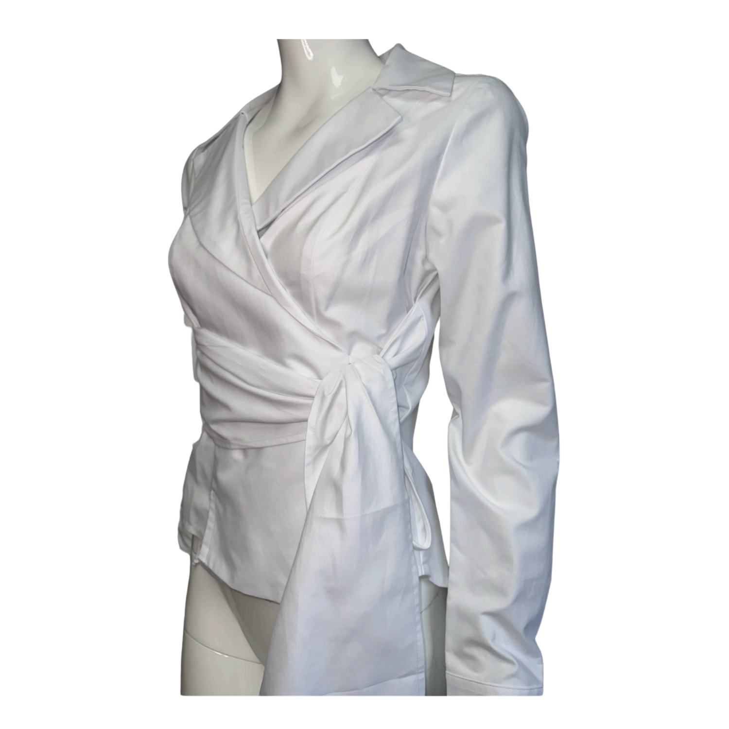 Helena White Side Bow Fashion Shirt