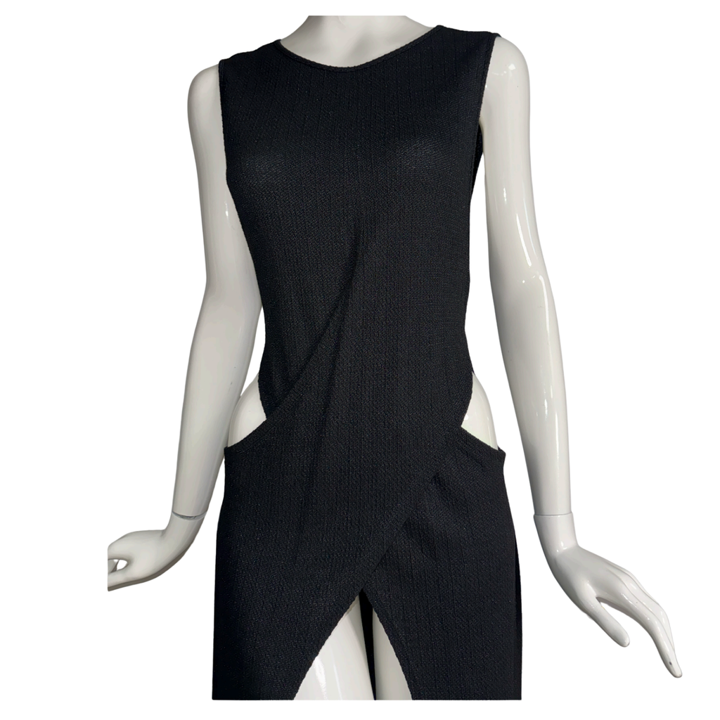 Satore Ferreira  Black Front Slit Maxi Dress