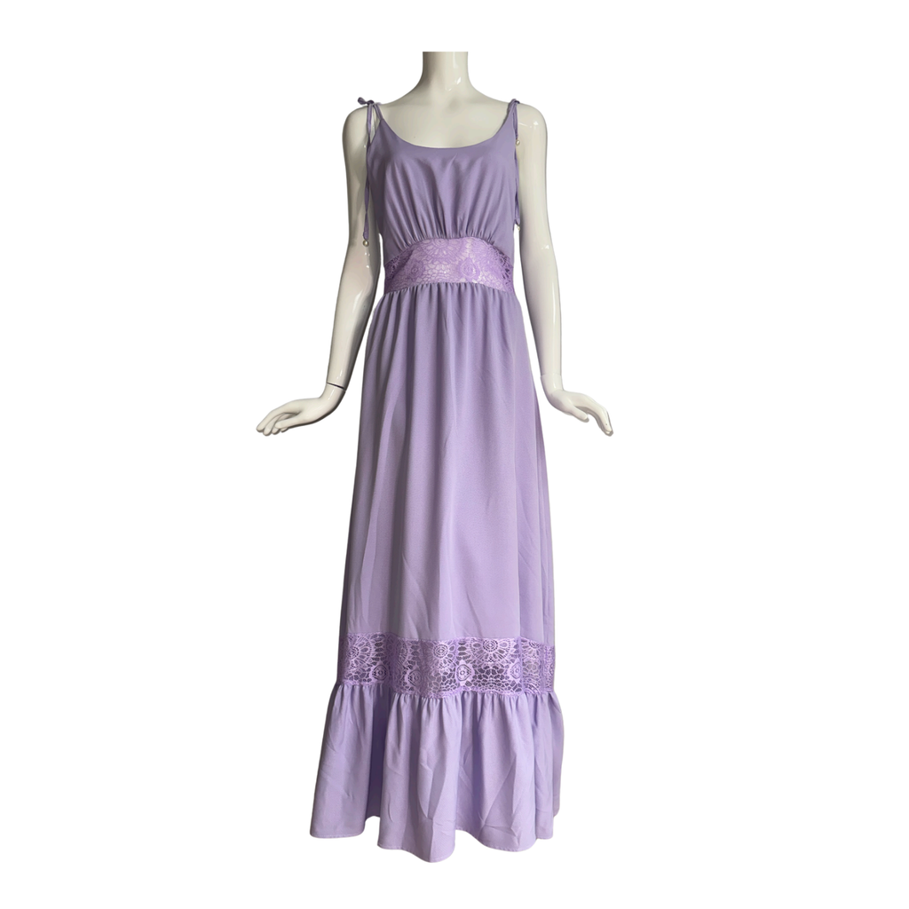 Amicci Lilac Dress with Lace Waist Detail