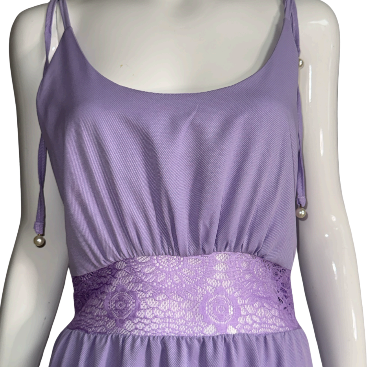 Amicci Lilac Dress with Lace Waist Detail