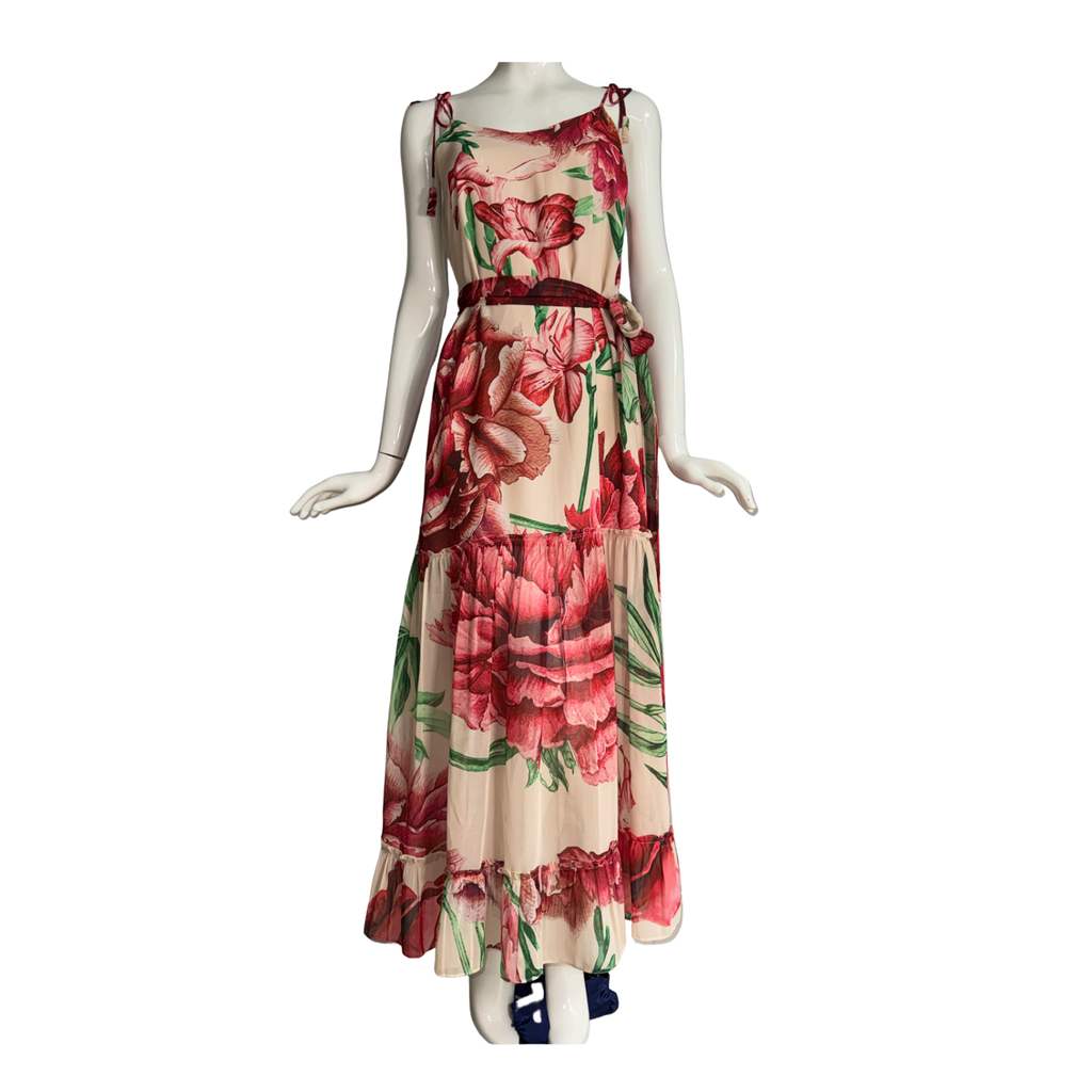 Satore Ferreira Beige Floral Maxi Dress