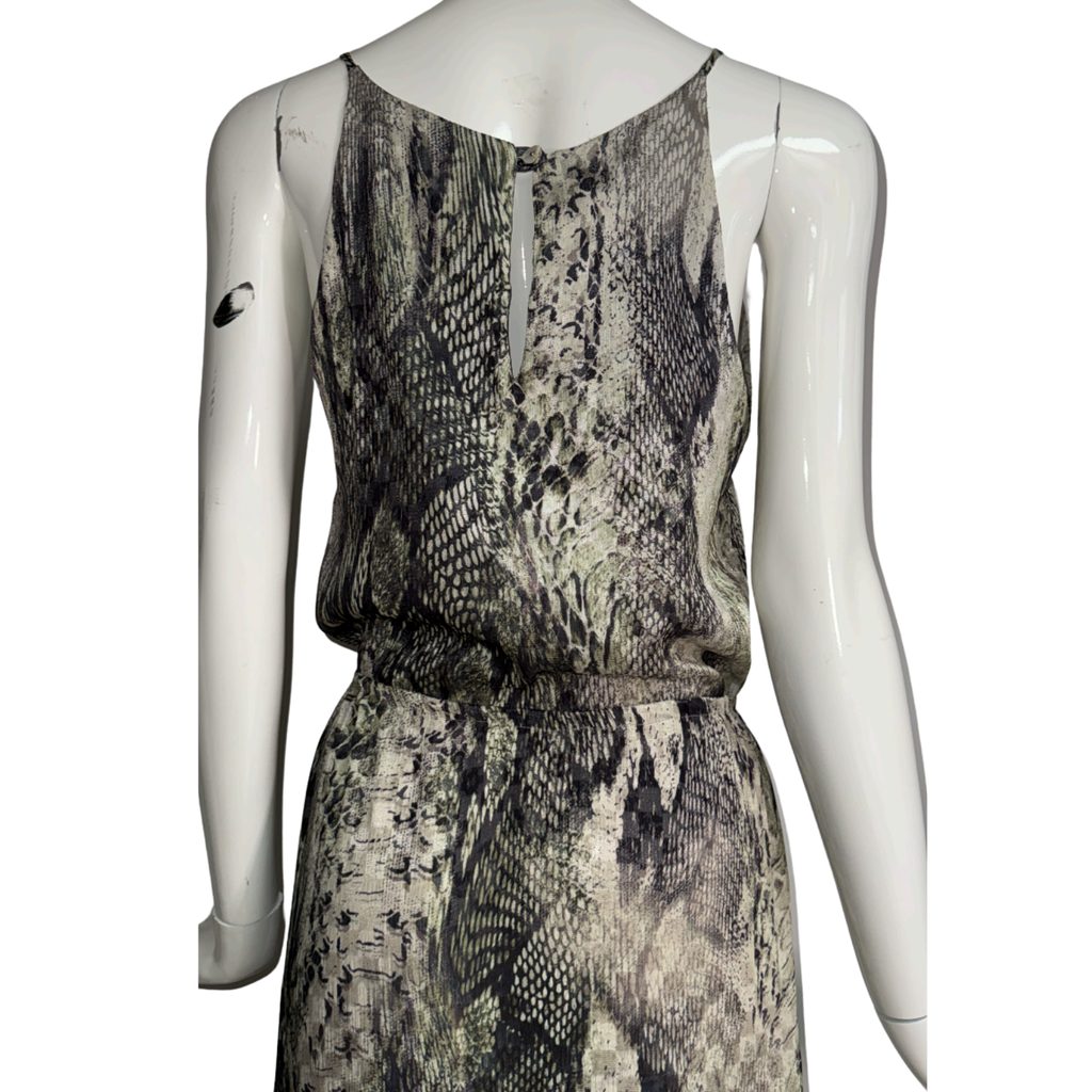 Green Python Print Maxi Dress