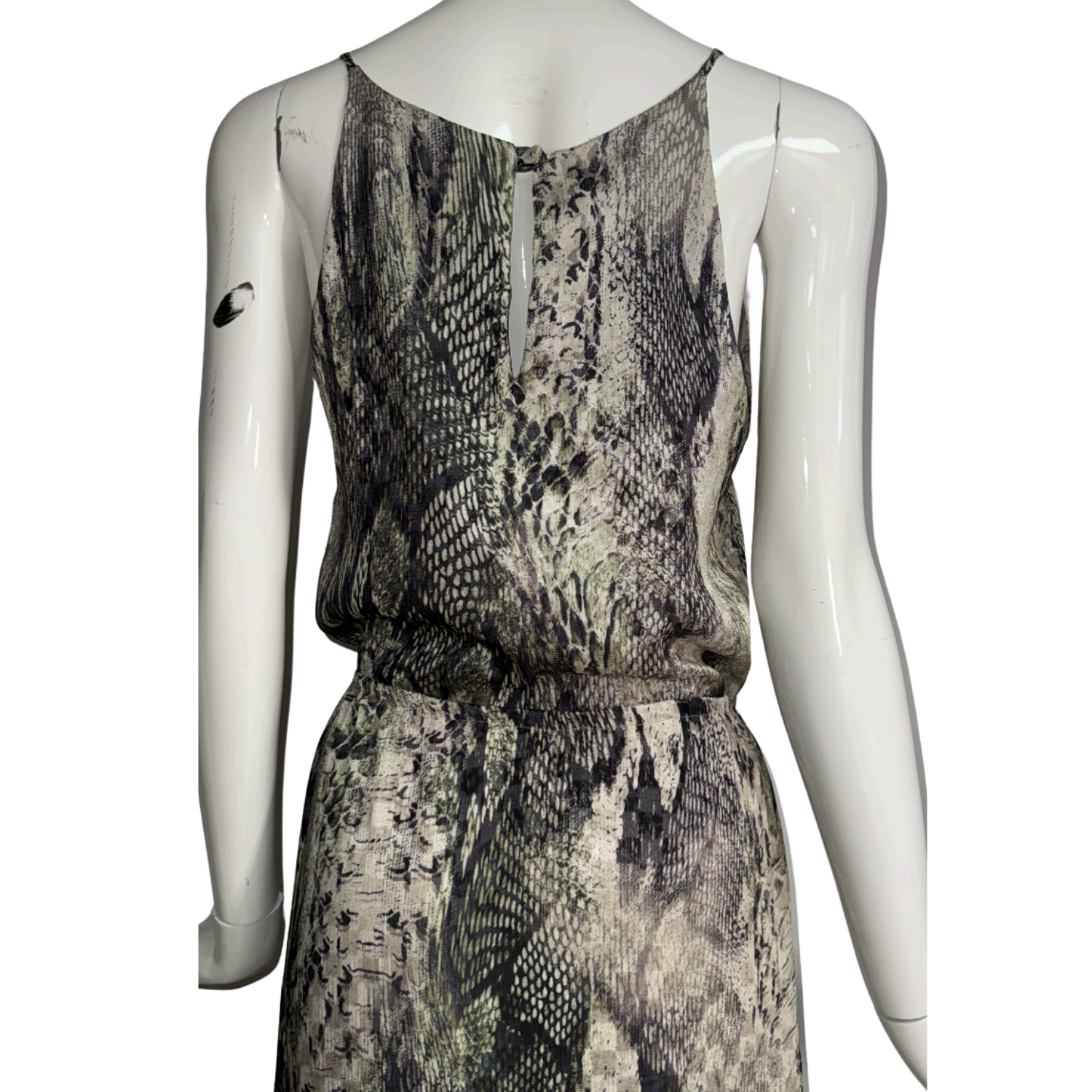 Green Python Print Maxi Dress