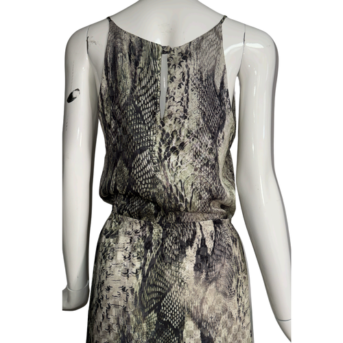 Green Python Print Maxi Dress