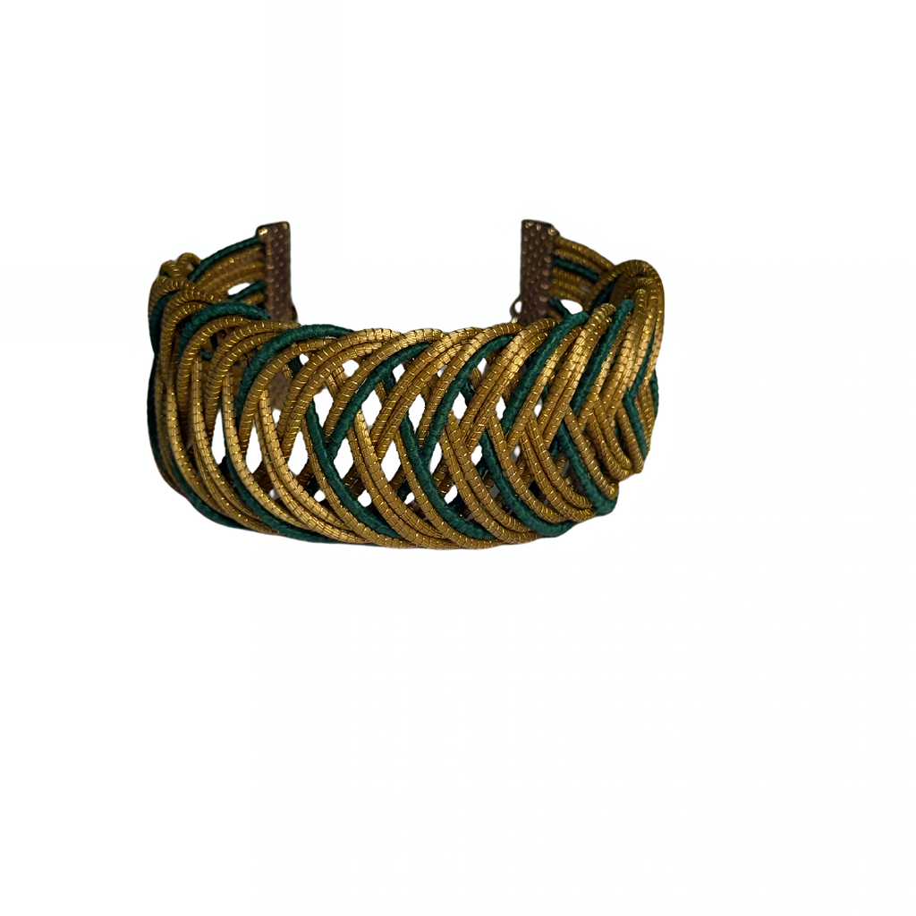 Gold & Green Braided Golden Grass