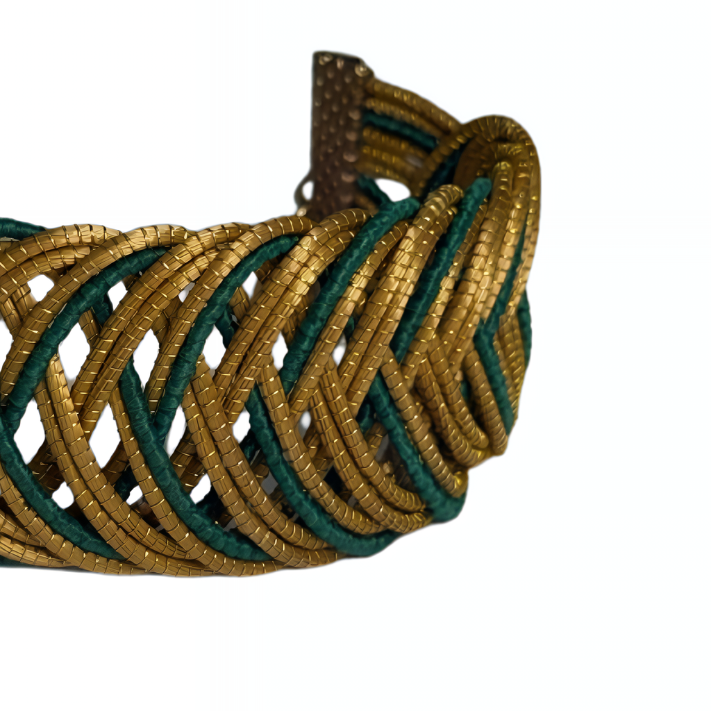 Gold & Green Braided Golden Grass