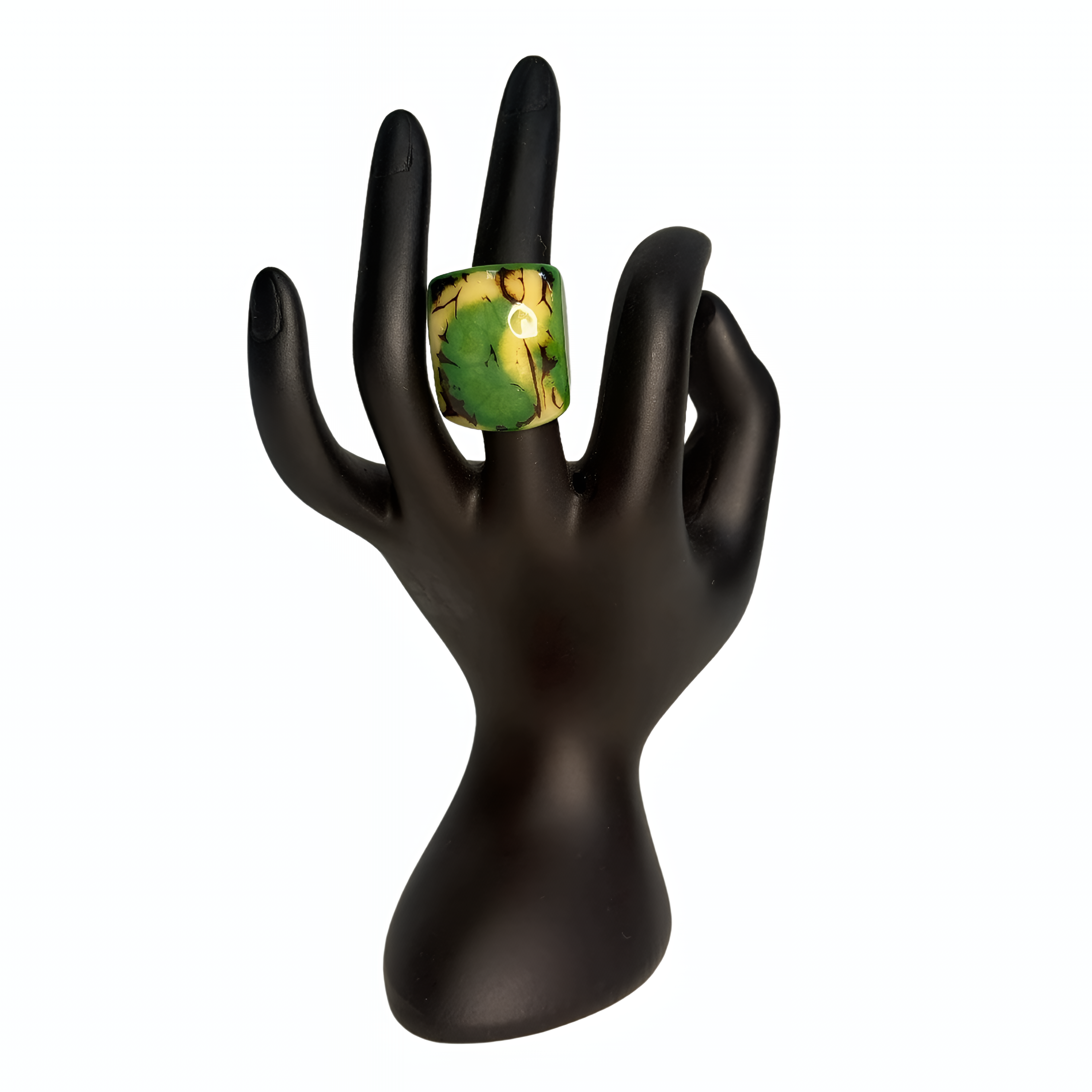 Brazil Green & Yellow Artisan Statement Ring