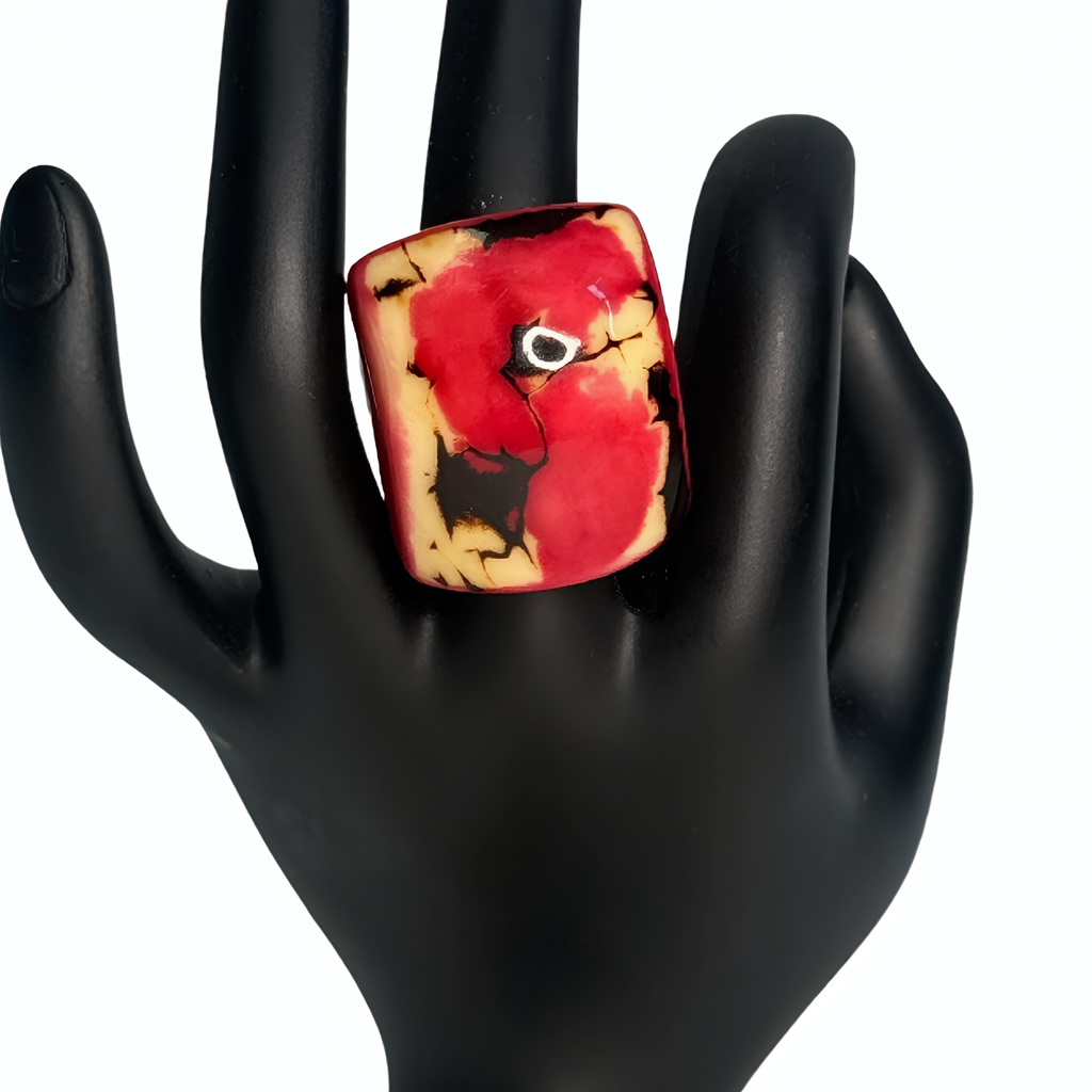 Red, Yellow & Black Artisan Ring