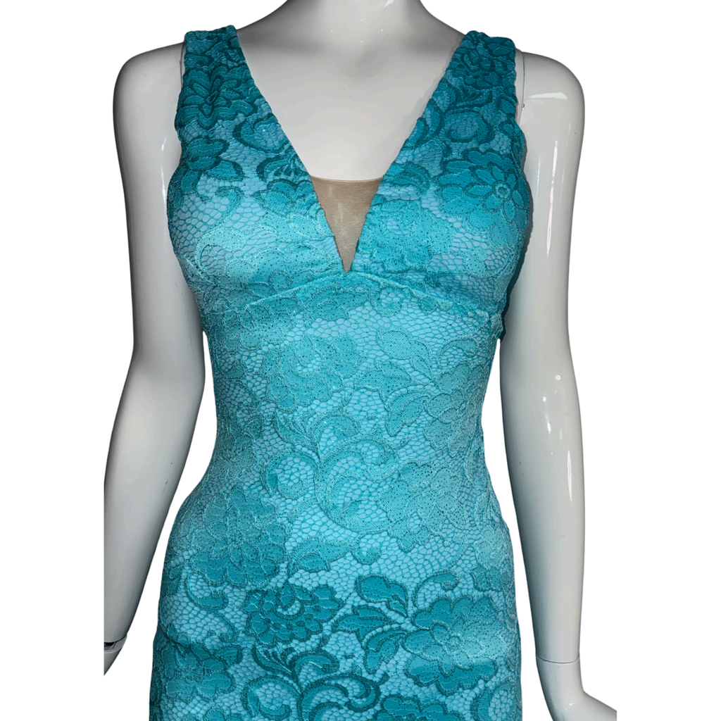 Lara Correa Celestial Blue Floral Lace Dress