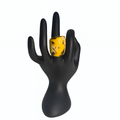 Yellow & Black Artisan Statement Ring