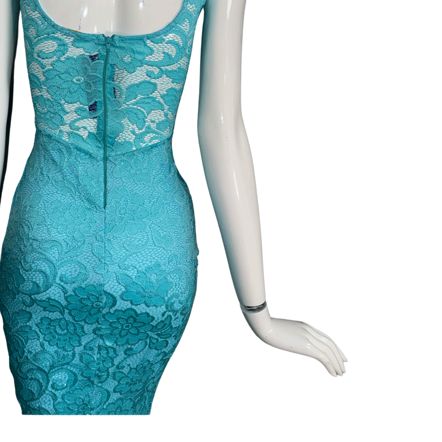 Lara Correa Celestial Blue Floral Lace Dress