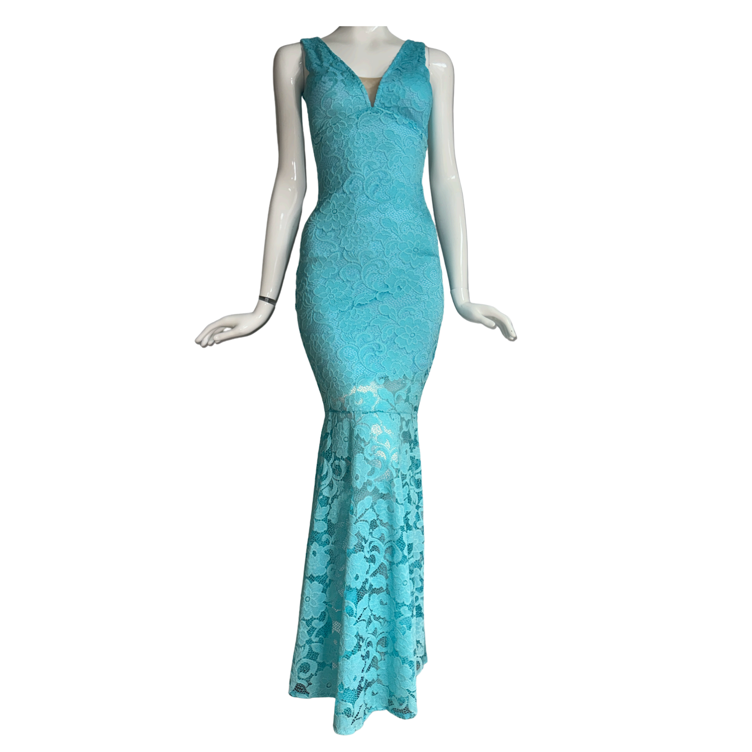 Lara Correa Celestial Blue Floral Lace Dress