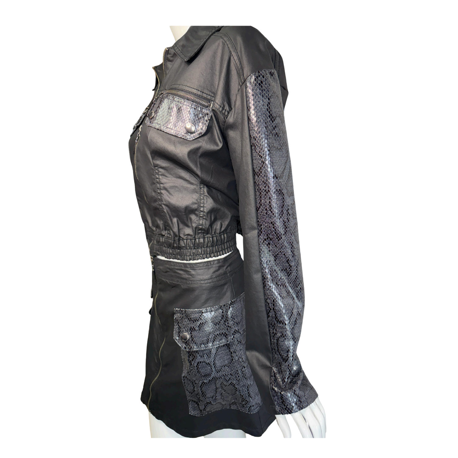 Morena Rosa Black Twill Skirt & Jacket Set