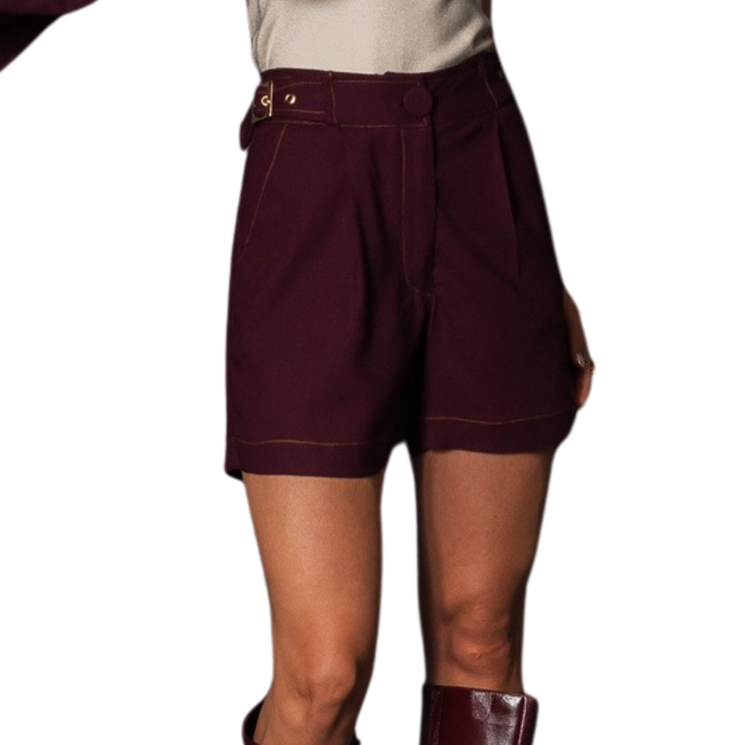 Satore Ferreira – Burgundy Linen Shorts