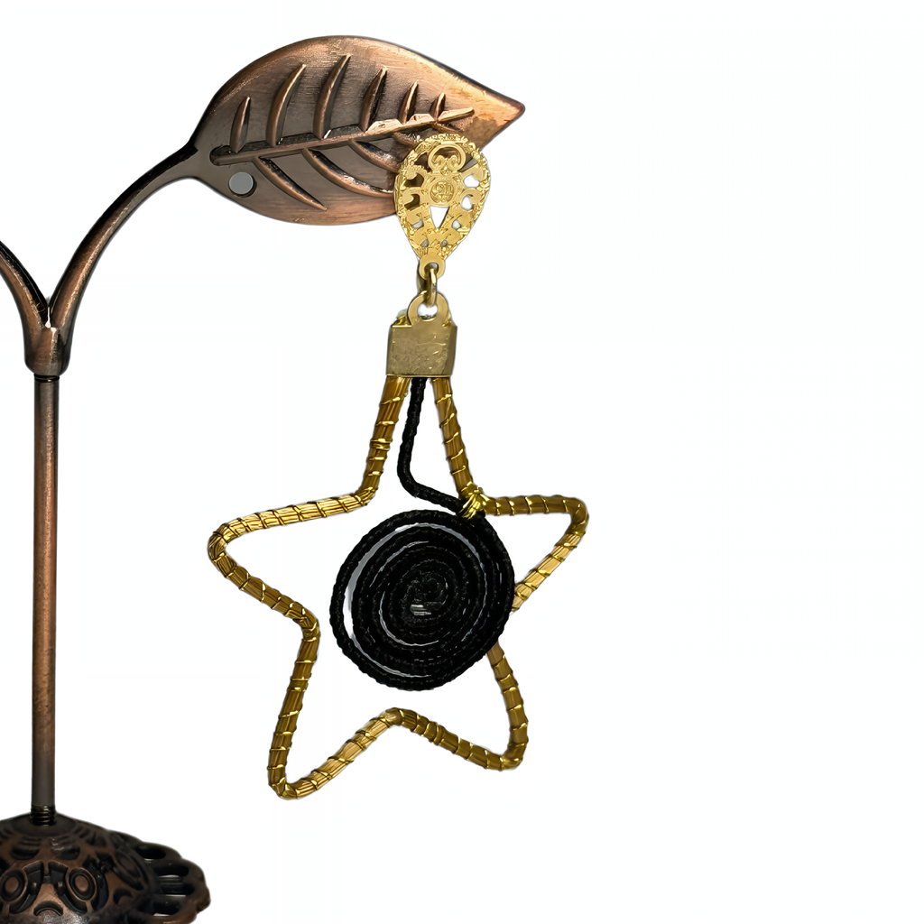 Star-Shaped Golden Grass Black Center