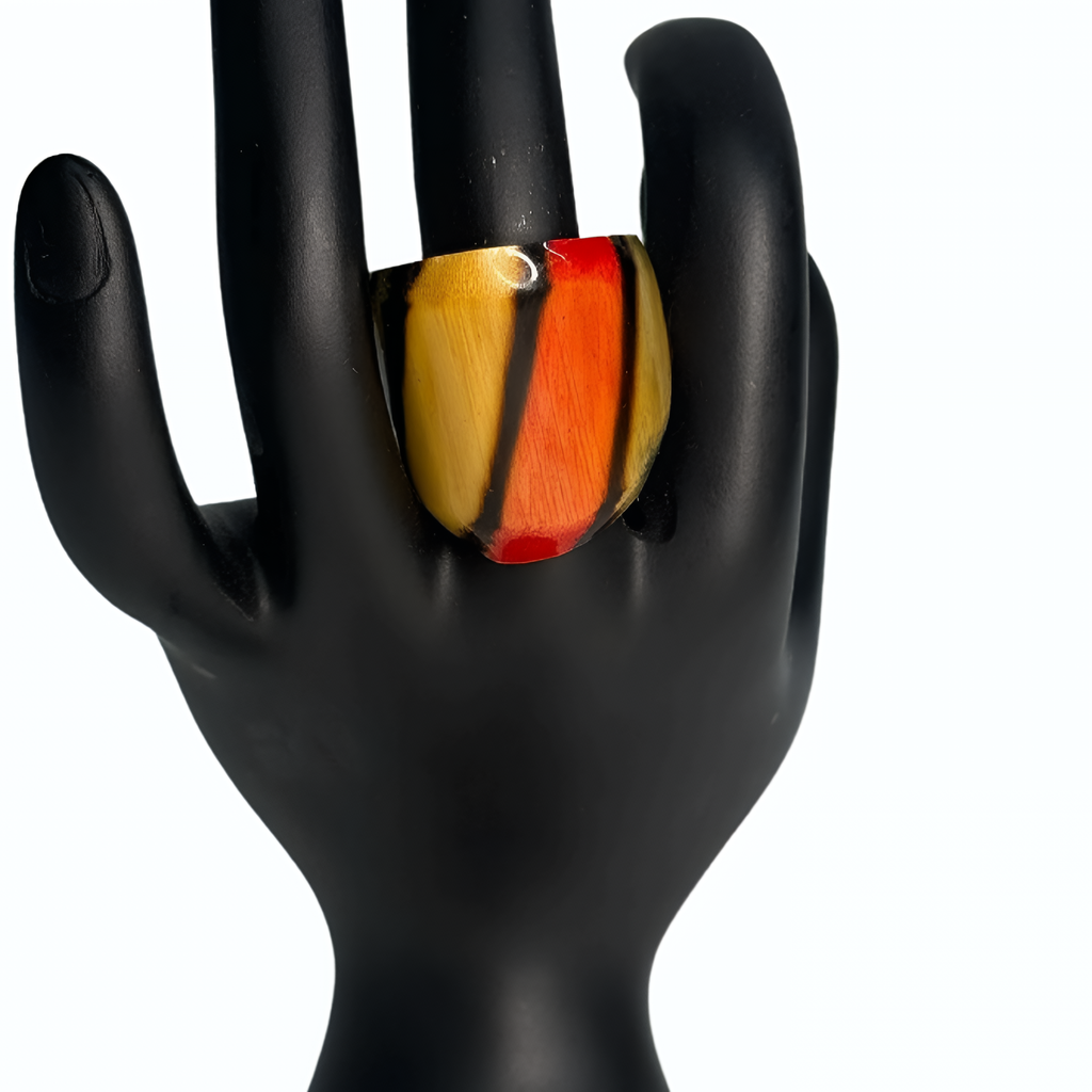 Yellow, Orange & Black Striped