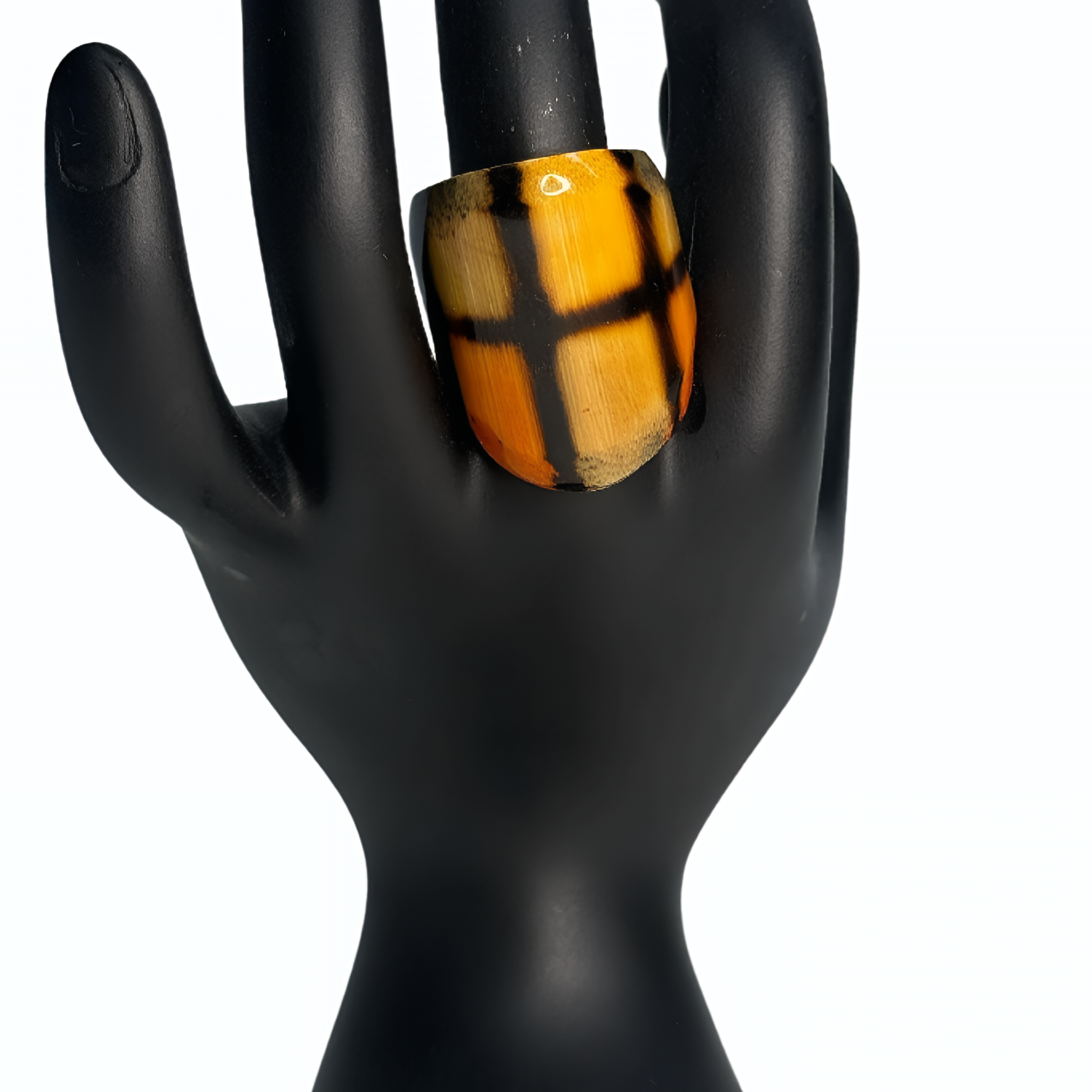 Yellow, Orange & Black Check-Pattern