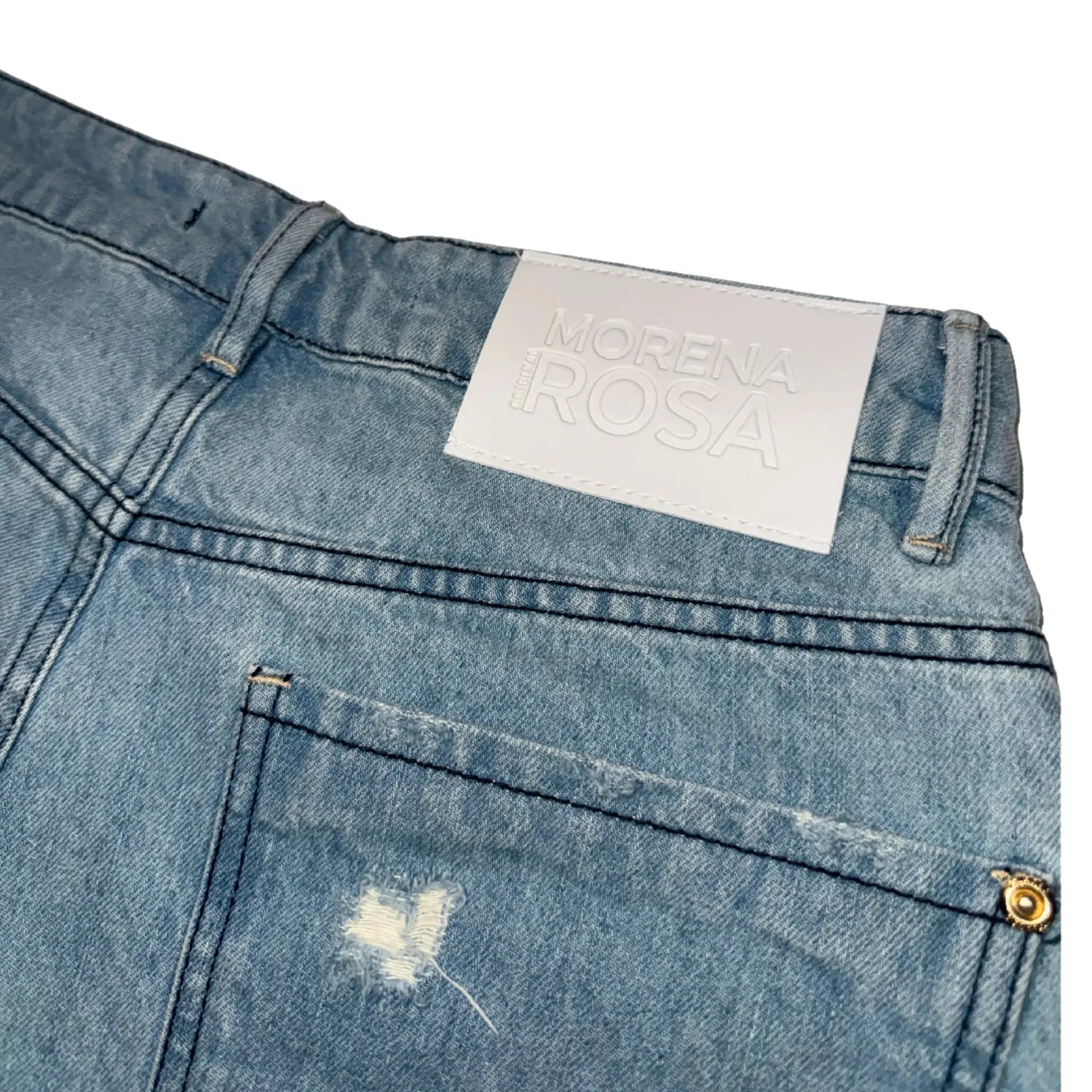 Striped Detail Denim Shorts – Morena Rosa