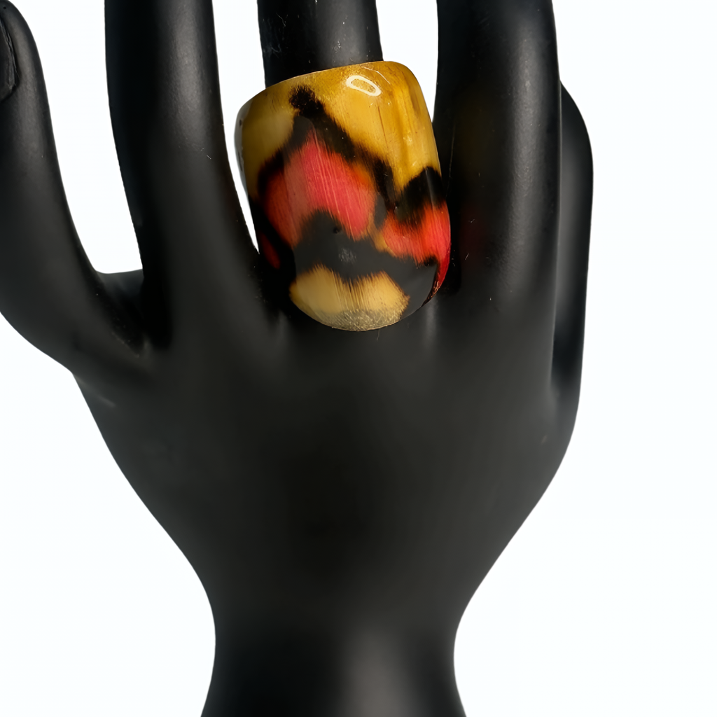 Yellow, Orange & Black Floral-Pattern