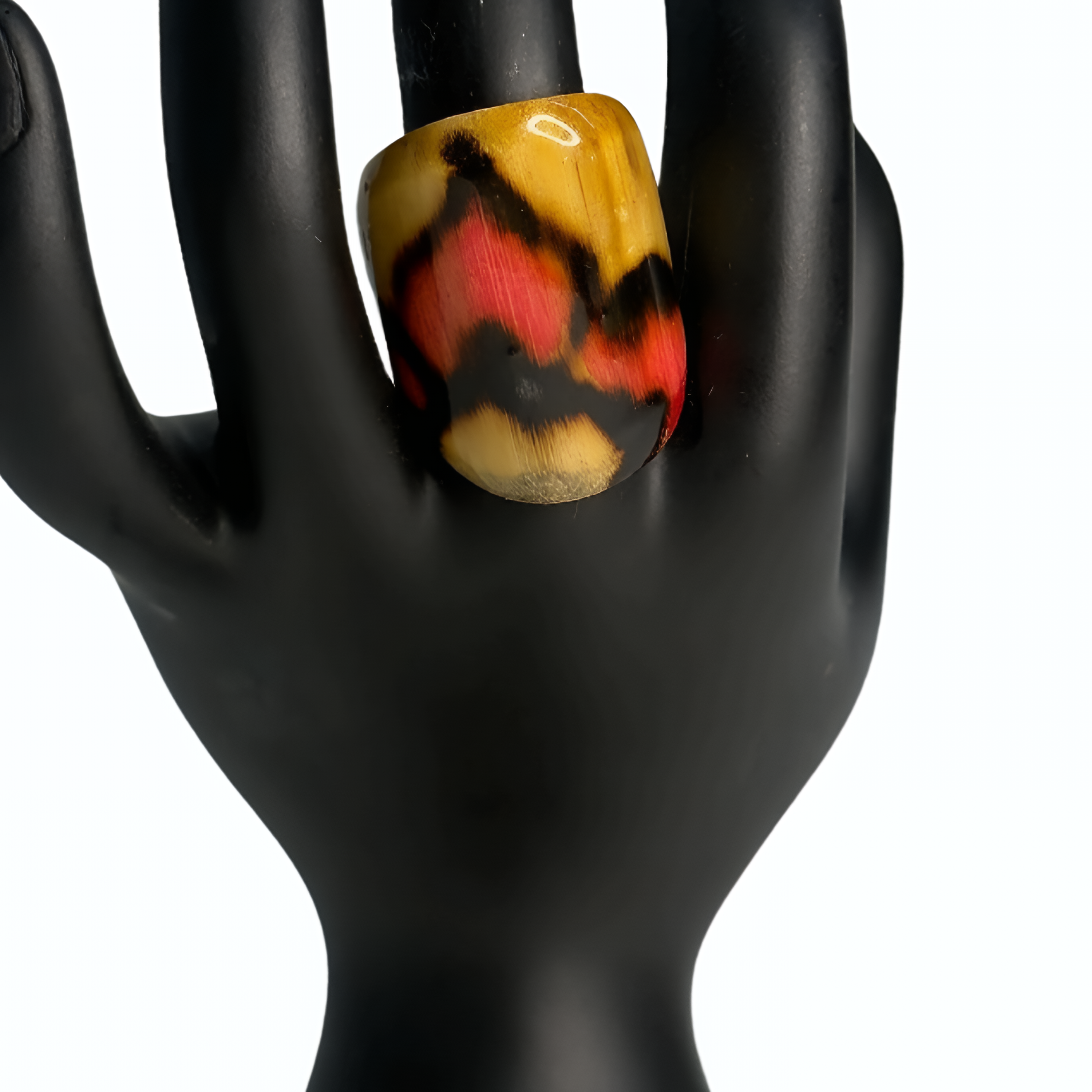 Yellow, Orange & Black Floral-Pattern